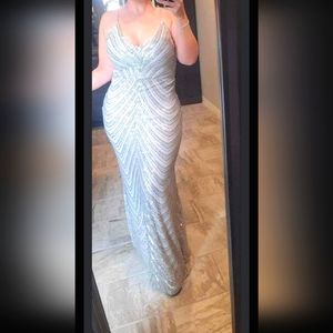 Dress silver sequin large